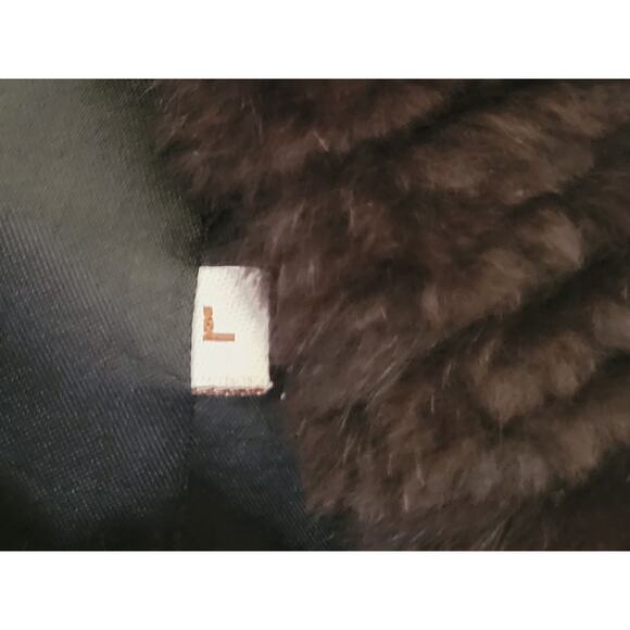 Trilogy Genuine Diet Brown Sheared Rex Rabbit & Fox Hooded Women Jacket Size L - Picture 7 of 8